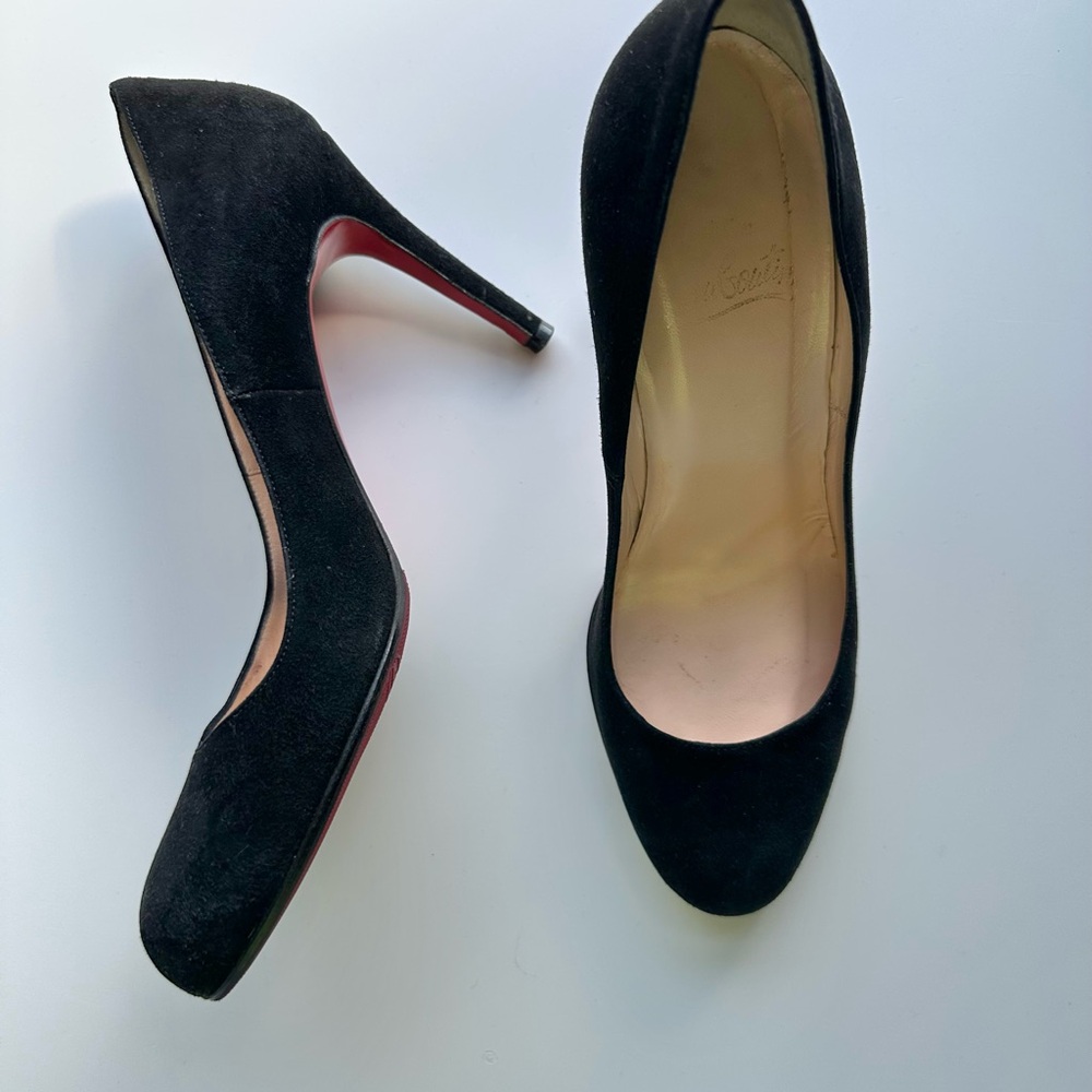 Christian Louboutin Black Suede Heels